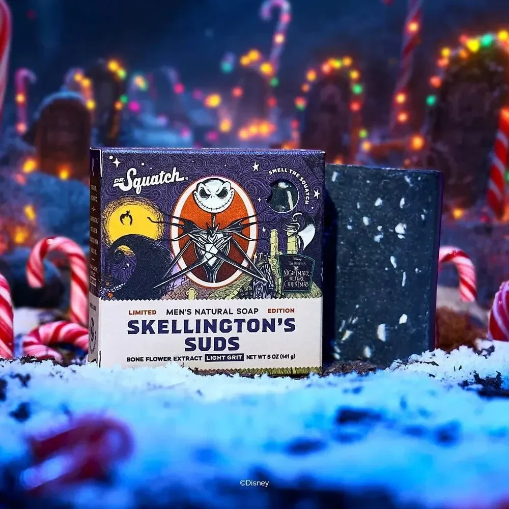 Dr. Squatch Skellington’s Suds Bar Soap - Nightmare Before Christmas (5oz) - Ltd